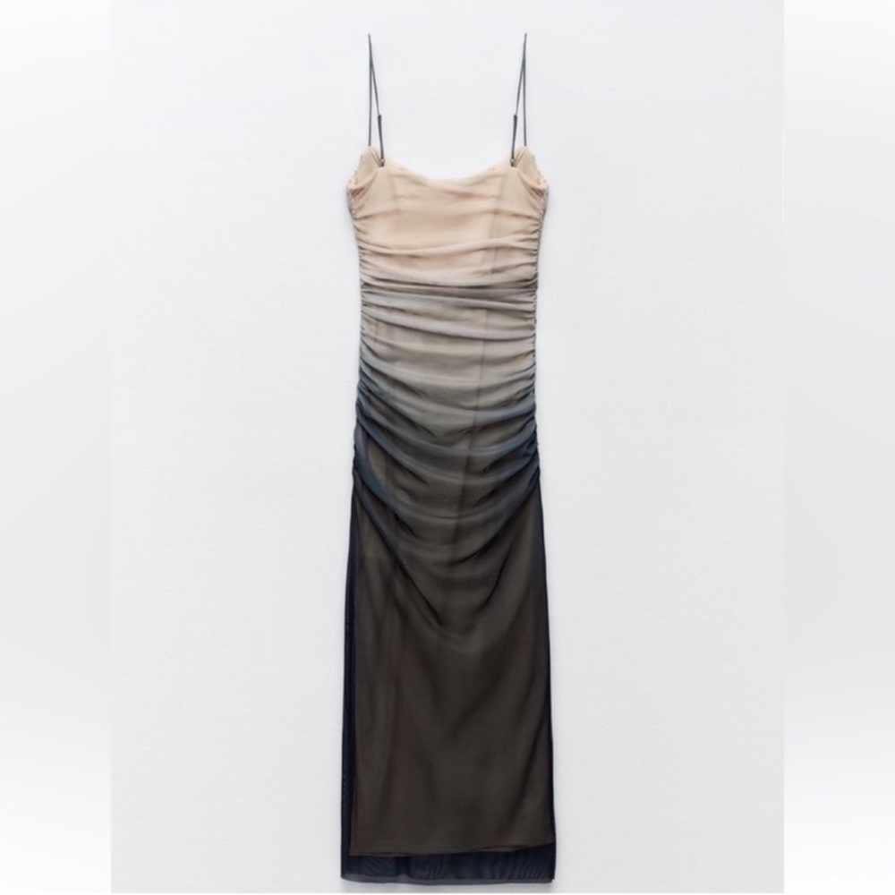Zara Ombre Midi Dress in Blush and Gray - Picture 8 of 12